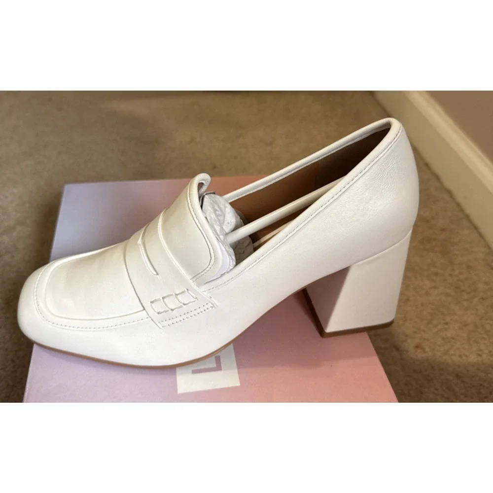 Lisa Vicky Moxie Heels Block White Sheep Nappy Size 8 New - Picture 7 of 9